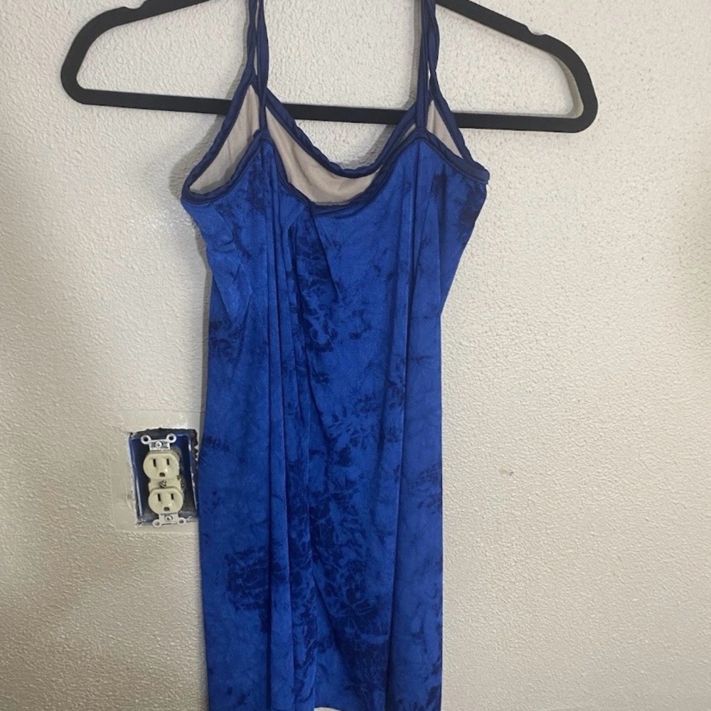 Dansco Blue Tie-Dye Dance Costume Leotard Tank Top Made In USA Adult MA - Picture 2 of 7